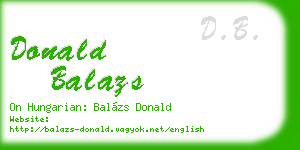 donald balazs business card